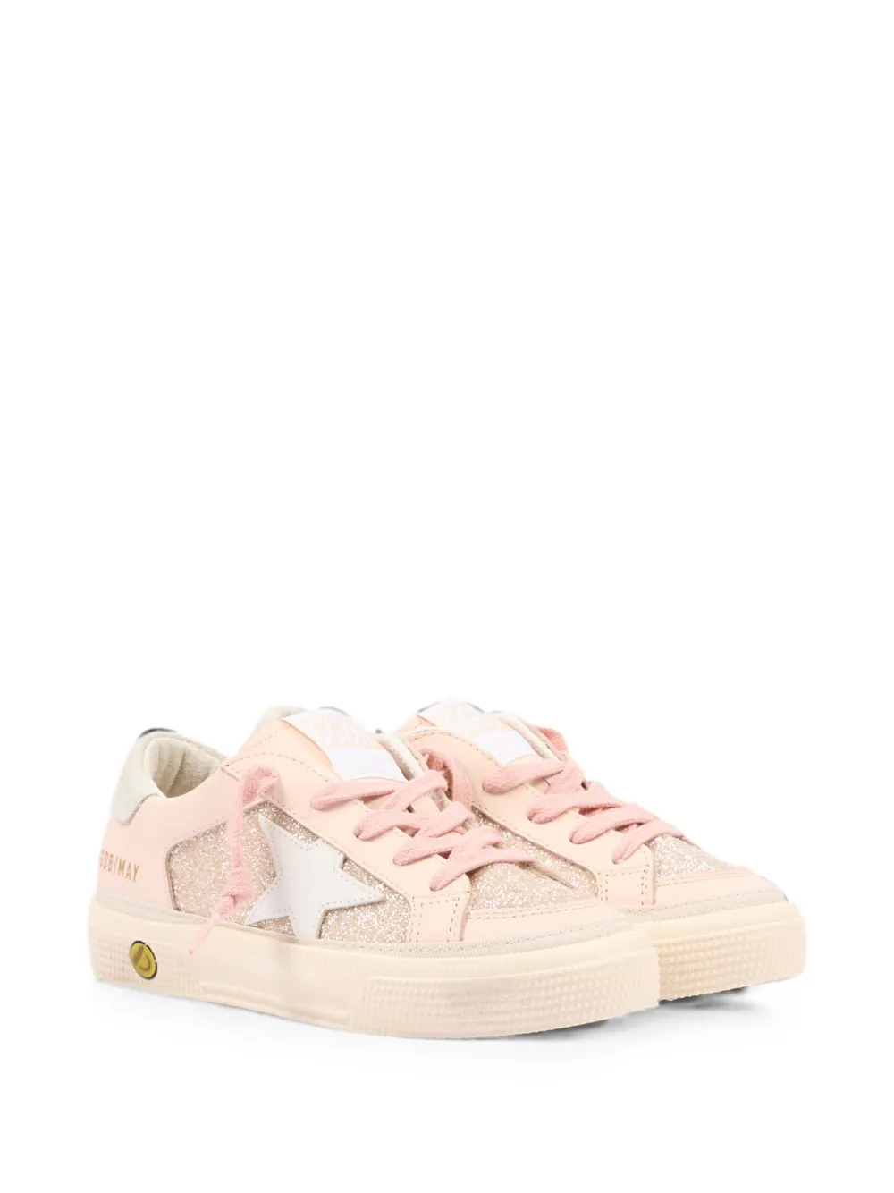 Golden Goose Kids May glitter-detail sneakers Roze