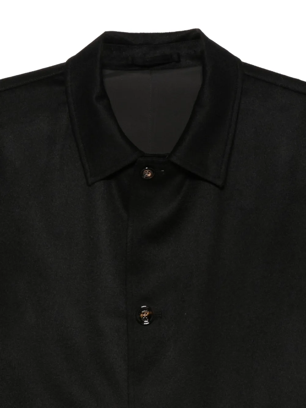 Kired reversible single-breasted spread-collar coat Zwart