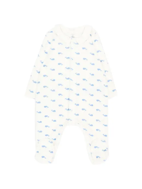 Petit Bateau whale-print cotton pajamas 