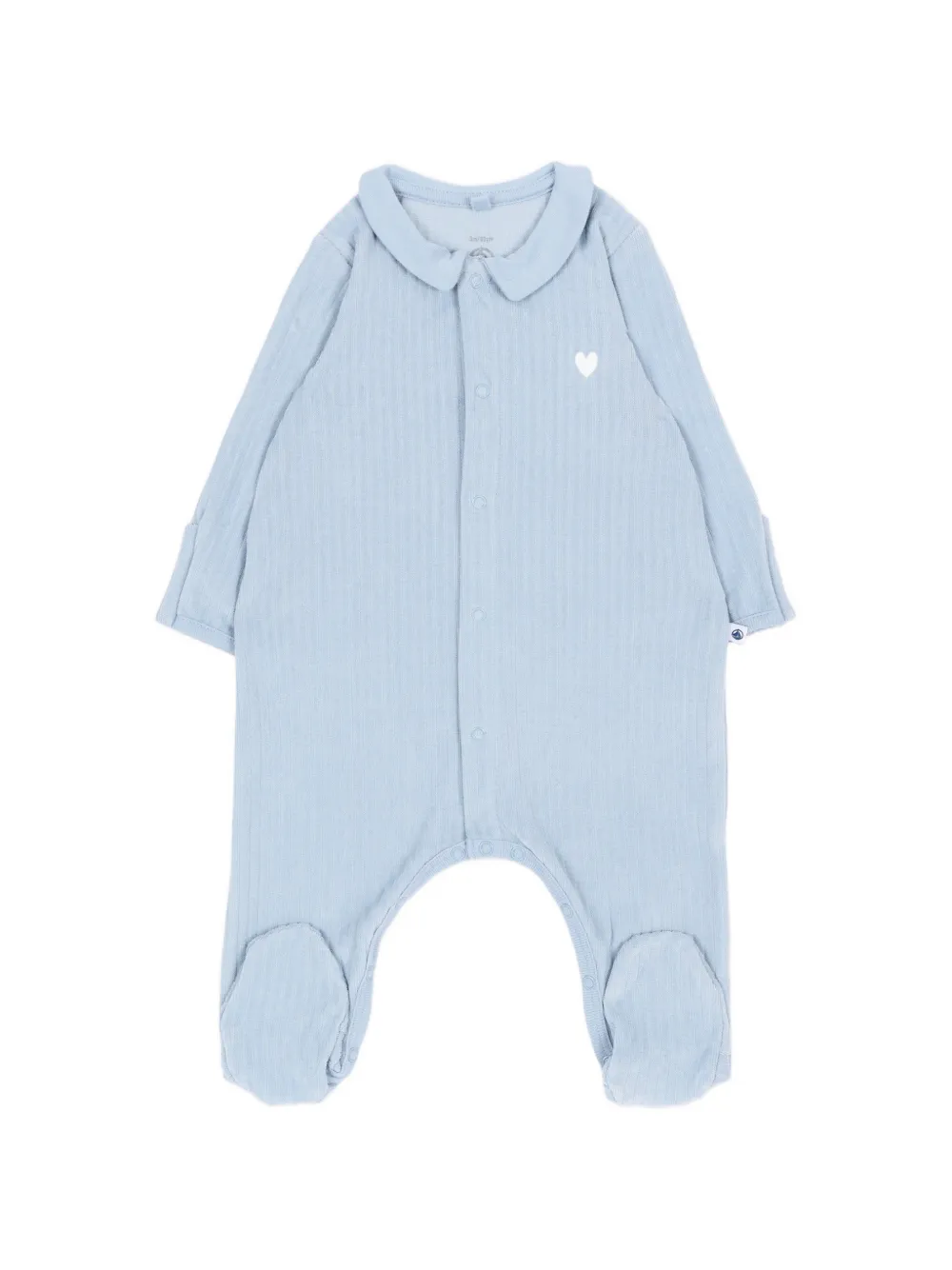 Petit Bateau ribbed-knit heart-motif pajamas - Blau