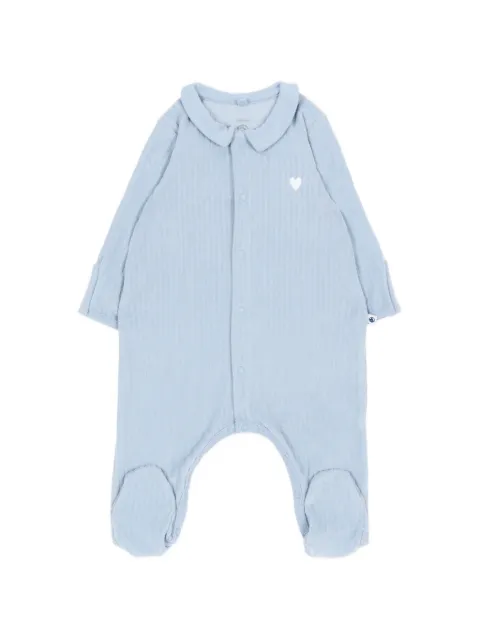 Petit Bateau ribbed-knit heart-motif pajamas
