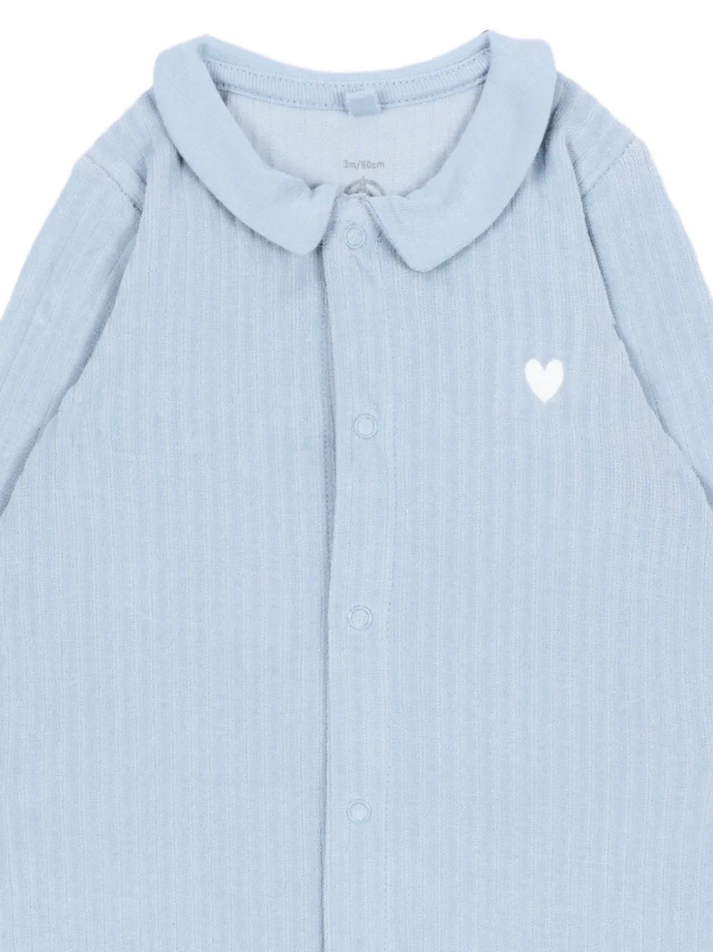 Petit Bateau Geribbelde pyjama met Peter Pan-kraag Blauw