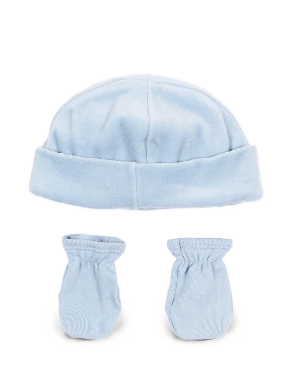 Petit Bateau Muts met fluwelen effect en hartpatroon Blauw