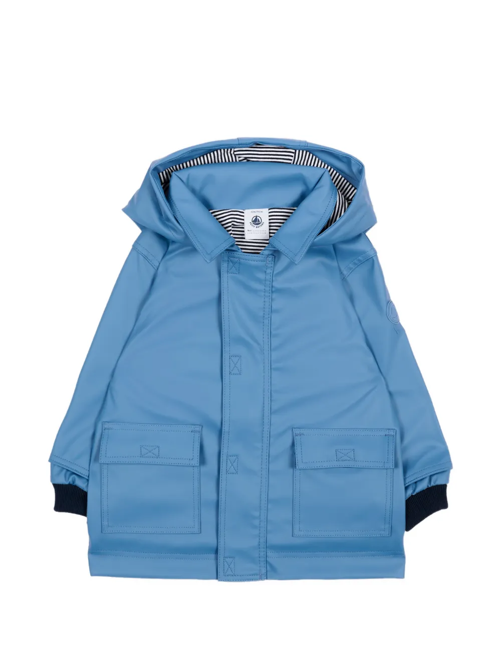 Petit Bateau hooded touch-strap jacket - Blau