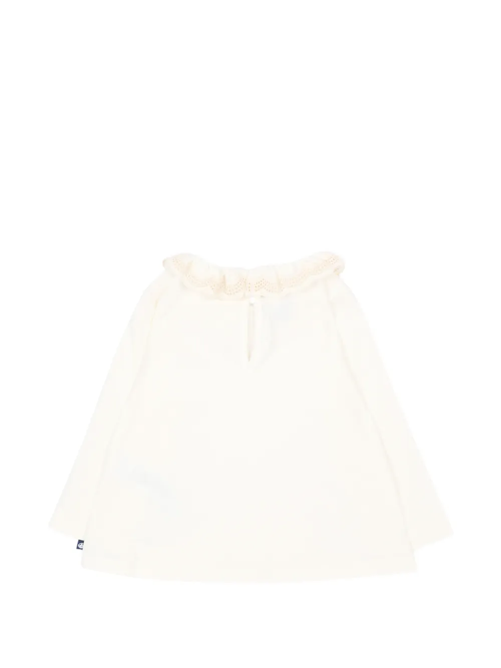 Petit Bateau T-shirt met ruches en kanten afwerking Beige