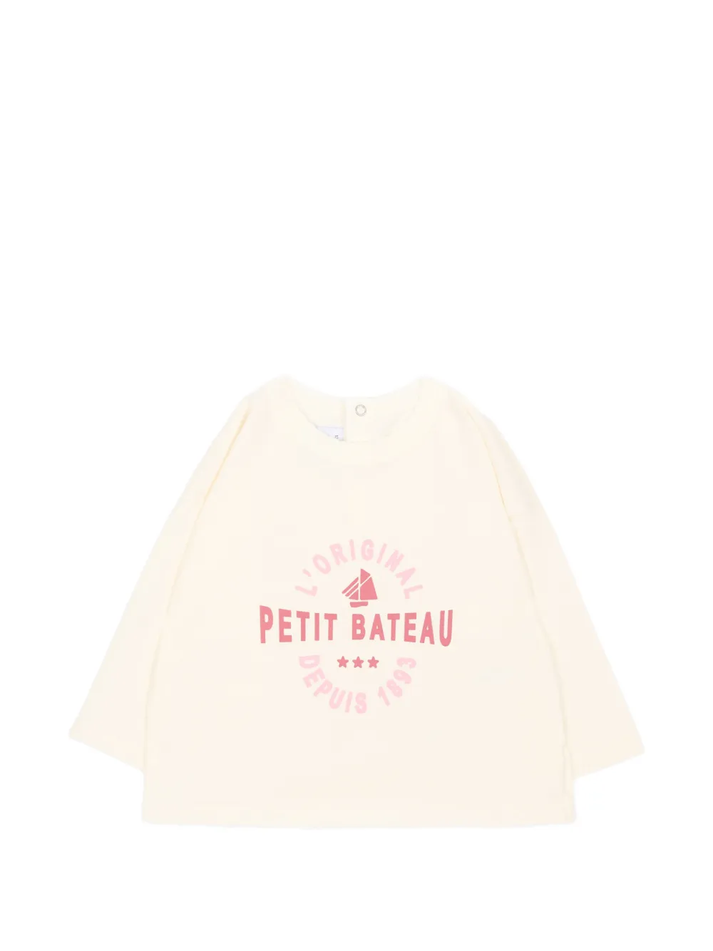 Petit Bateau logo-print long-sleeve T-shirt - Toni neutri