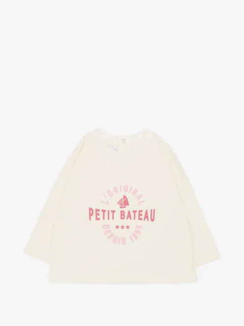 Petit Bateau logo-print long-sleeve T-shirt