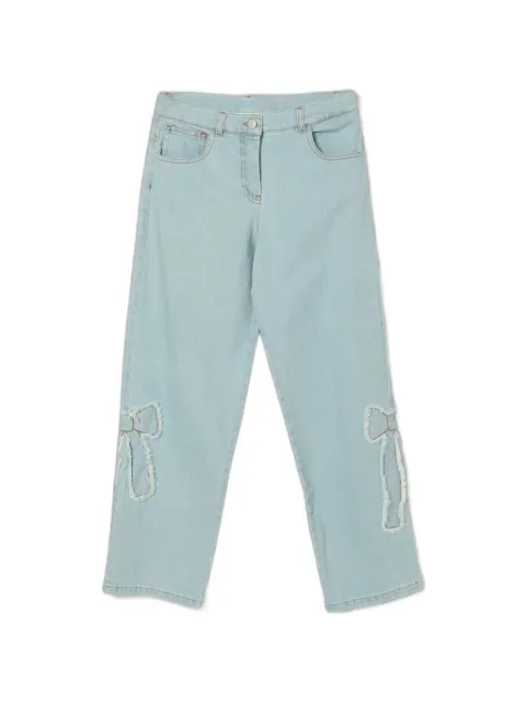 Simonetta bow-patch straight-leg jeans