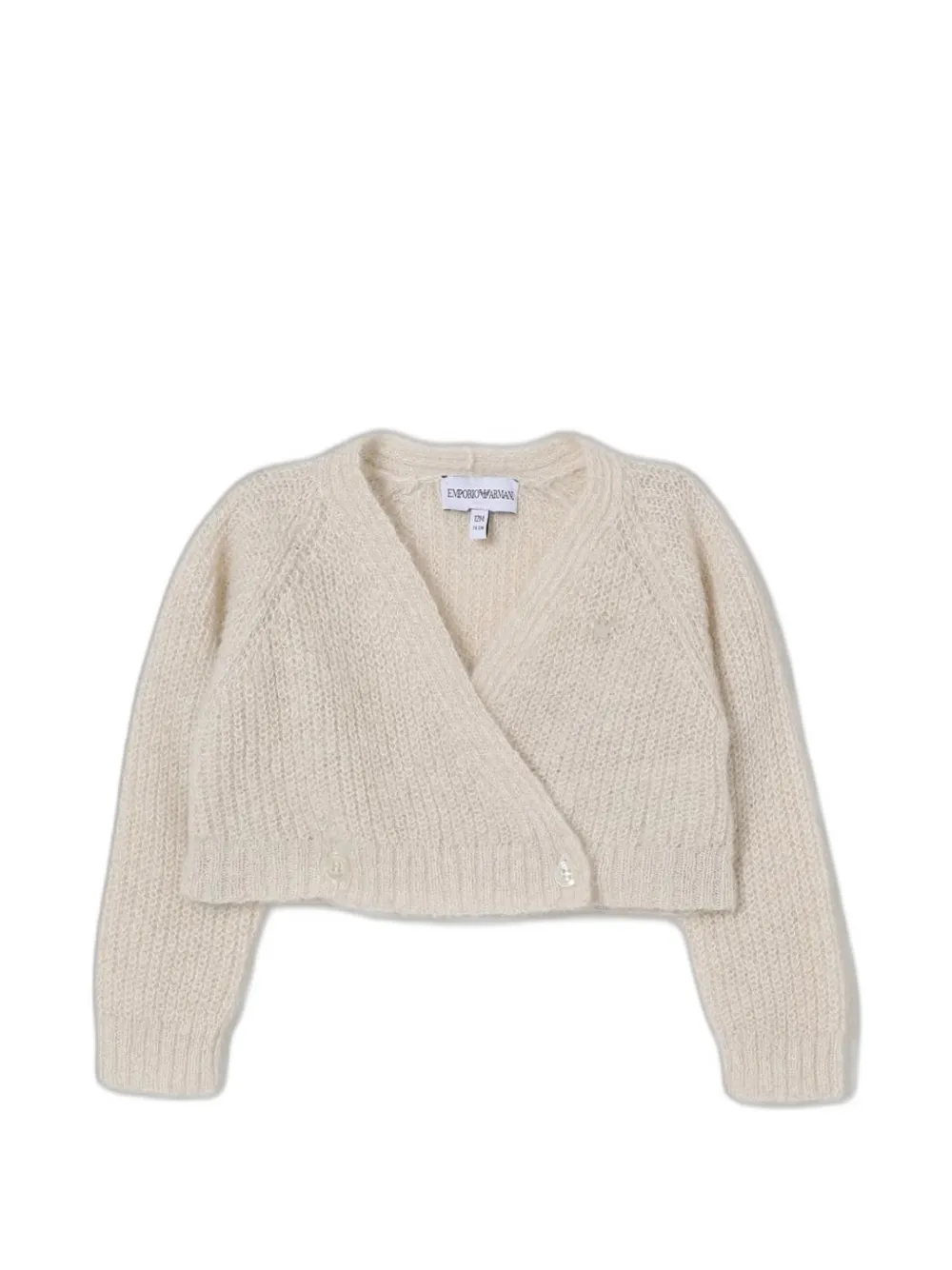 Emporio Armani Kids knitted wrap cardigan - Toni neutri
