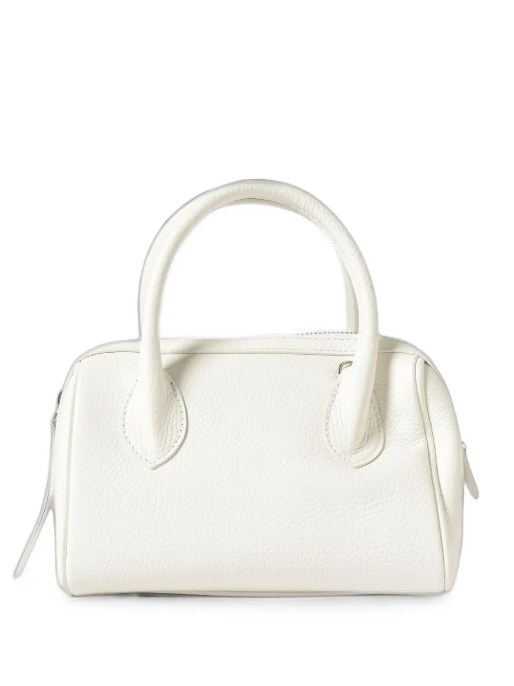Skytos Mini Virginia Pebbled Leather Tote Bag In White