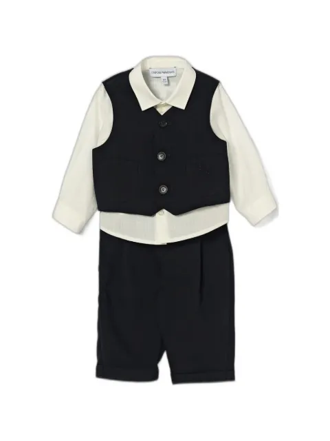 Emporio Armani Kids three-piece cotton suit