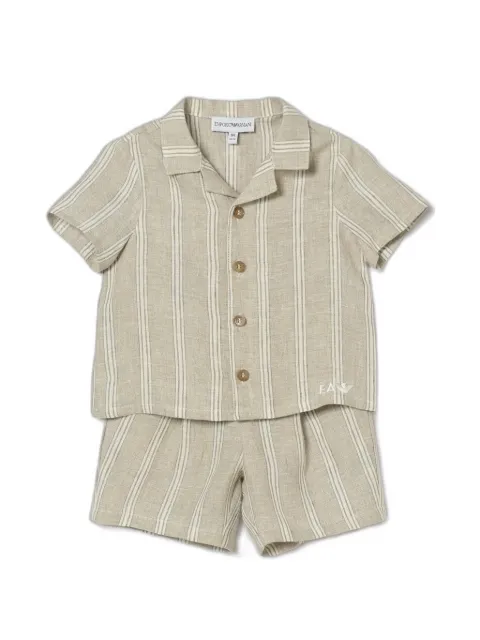 Emporio Armani Kids striped linen suit