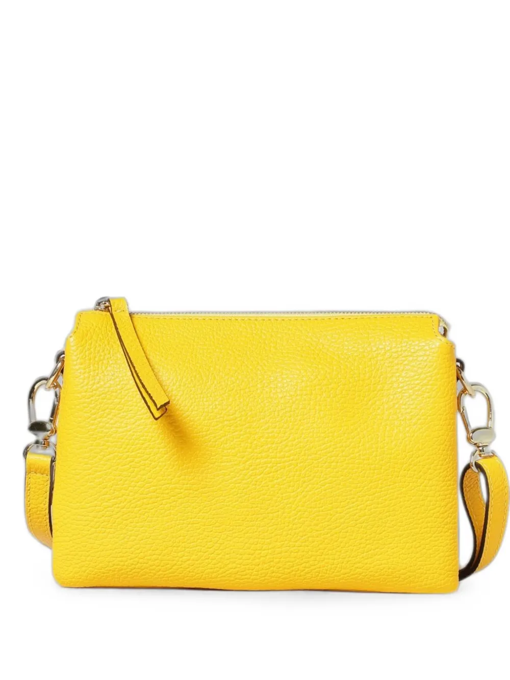Skytos Ale Pebbled Leather Cross Body Bag In Yellow