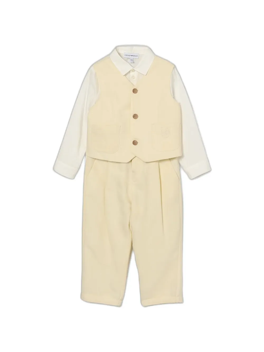 Emporio Armani Kids cotton three-piece suit - Toni neutri