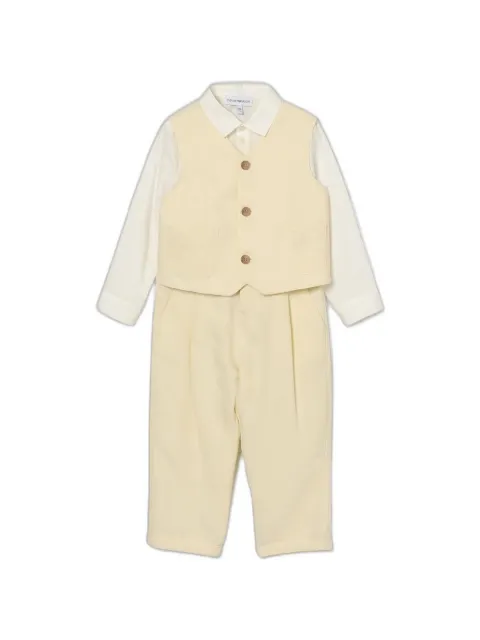 Emporio Armani Kids cotton three-piece suit