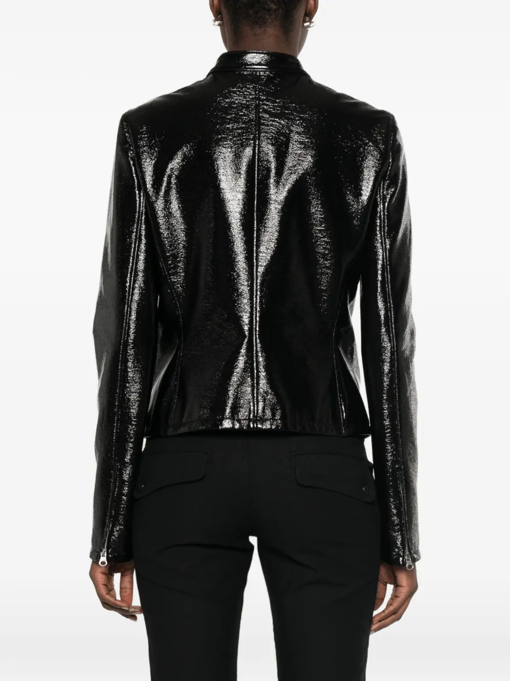 Courrèges Jack met hoge hals en vinyl-effect Zwart
