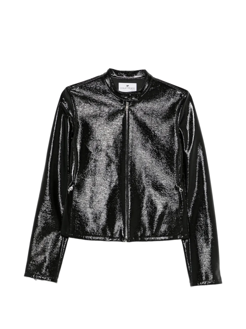 Courrèges Jack met hoge hals en vinyl-effect Zwart