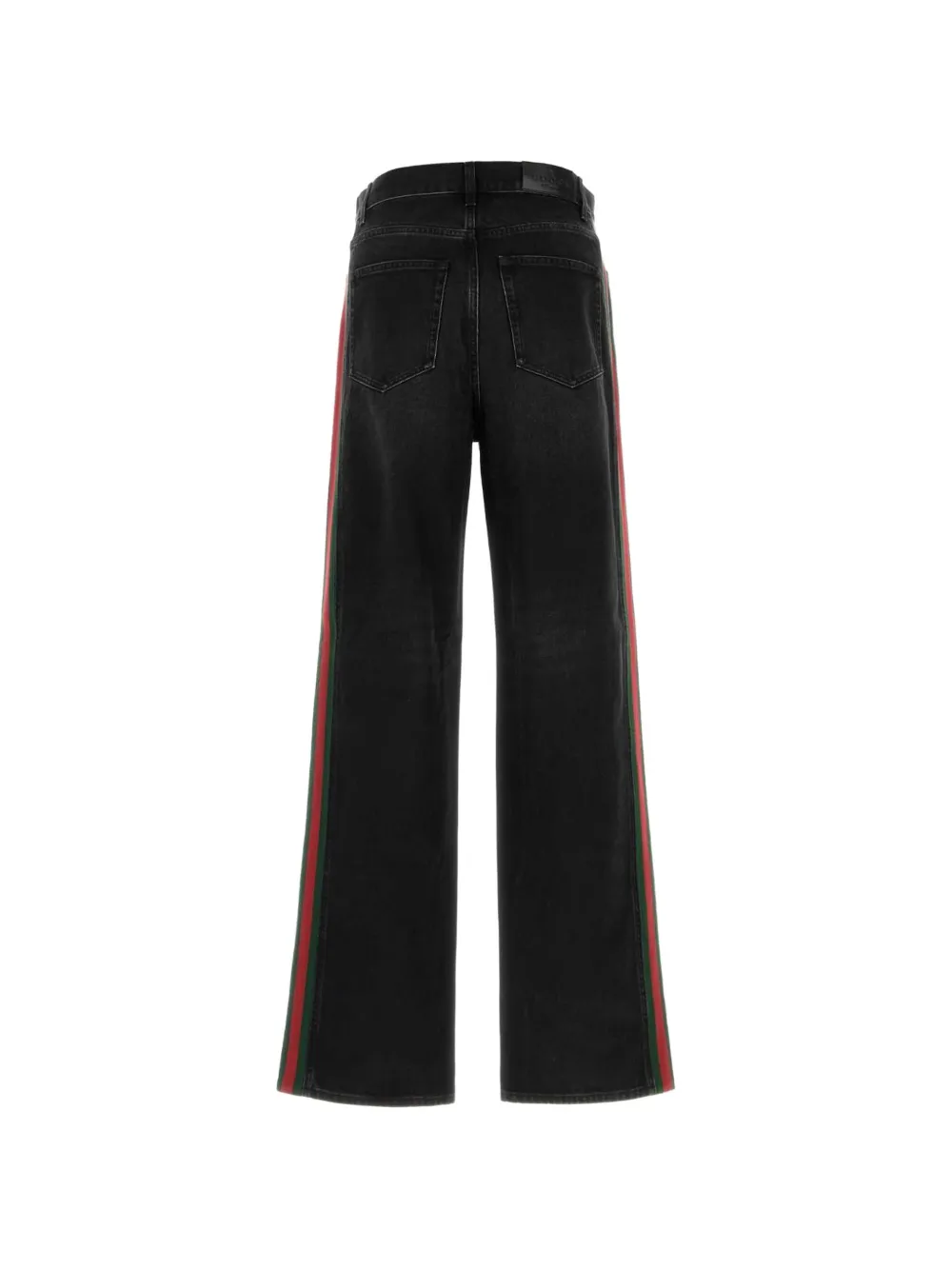 Gucci Katoenen denim broek met Web inzetstuk Zwart