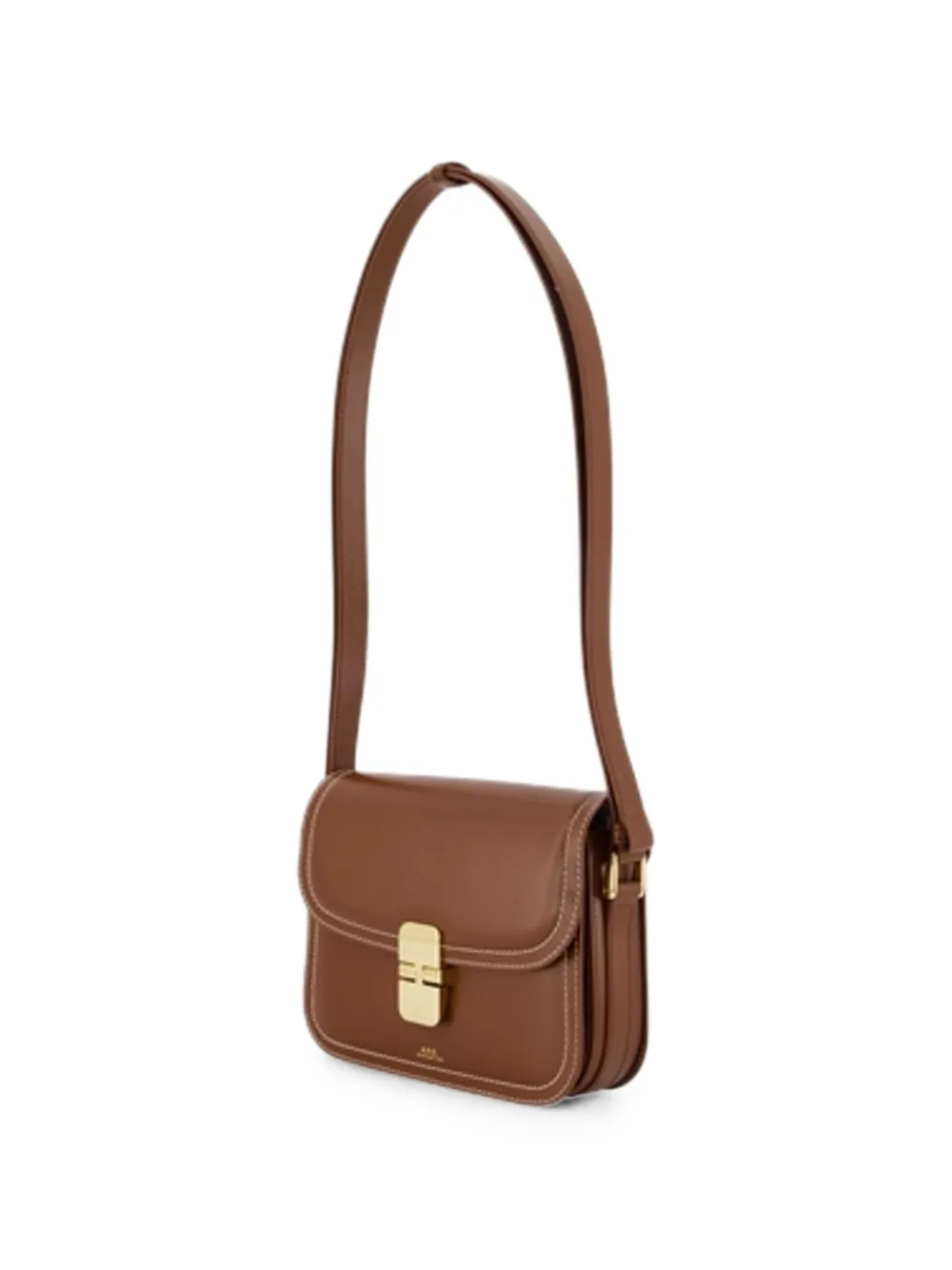 A.P.C. Grace leren crossbodytas Bruin