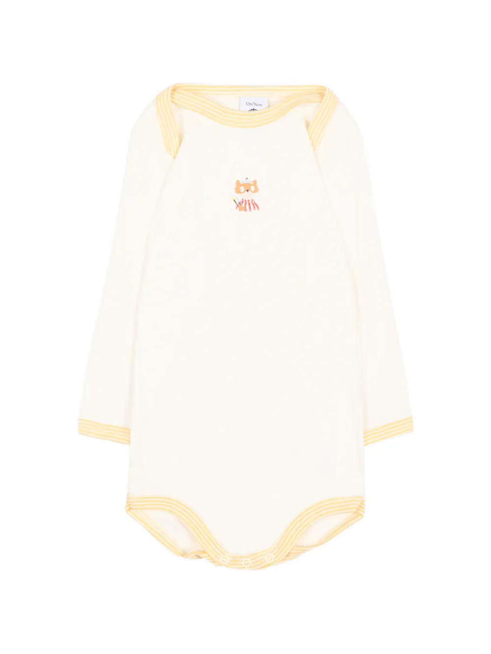 Petit Bateau Drie rompers met lange mouwen en grafische print Beige
