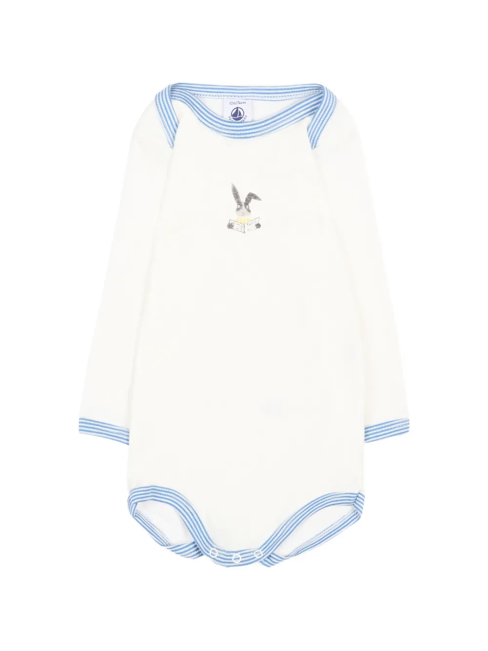 Petit Bateau Drie rompers met lange mouwen en grafische print Beige