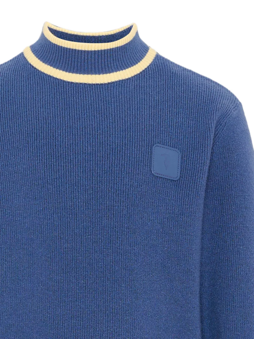 TRUSSARDI JUNIOR Ribgebreide trui met logo-patch Blauw