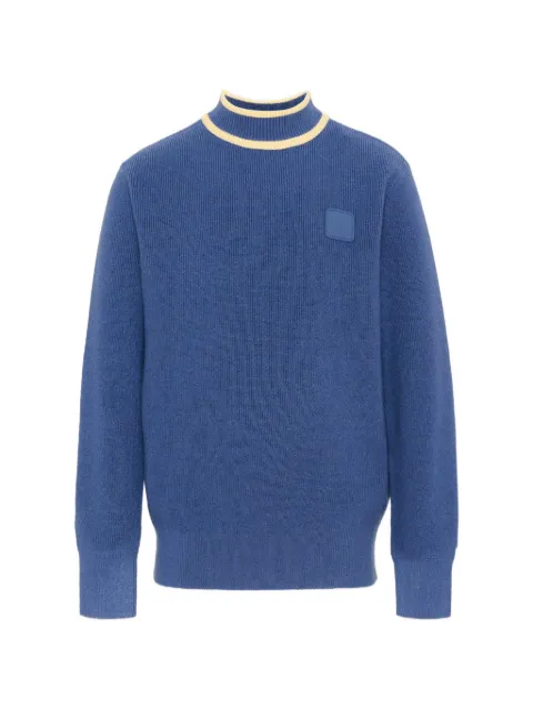 TRUSSARDI JUNIOR ribbed-knit logo-patch sweater