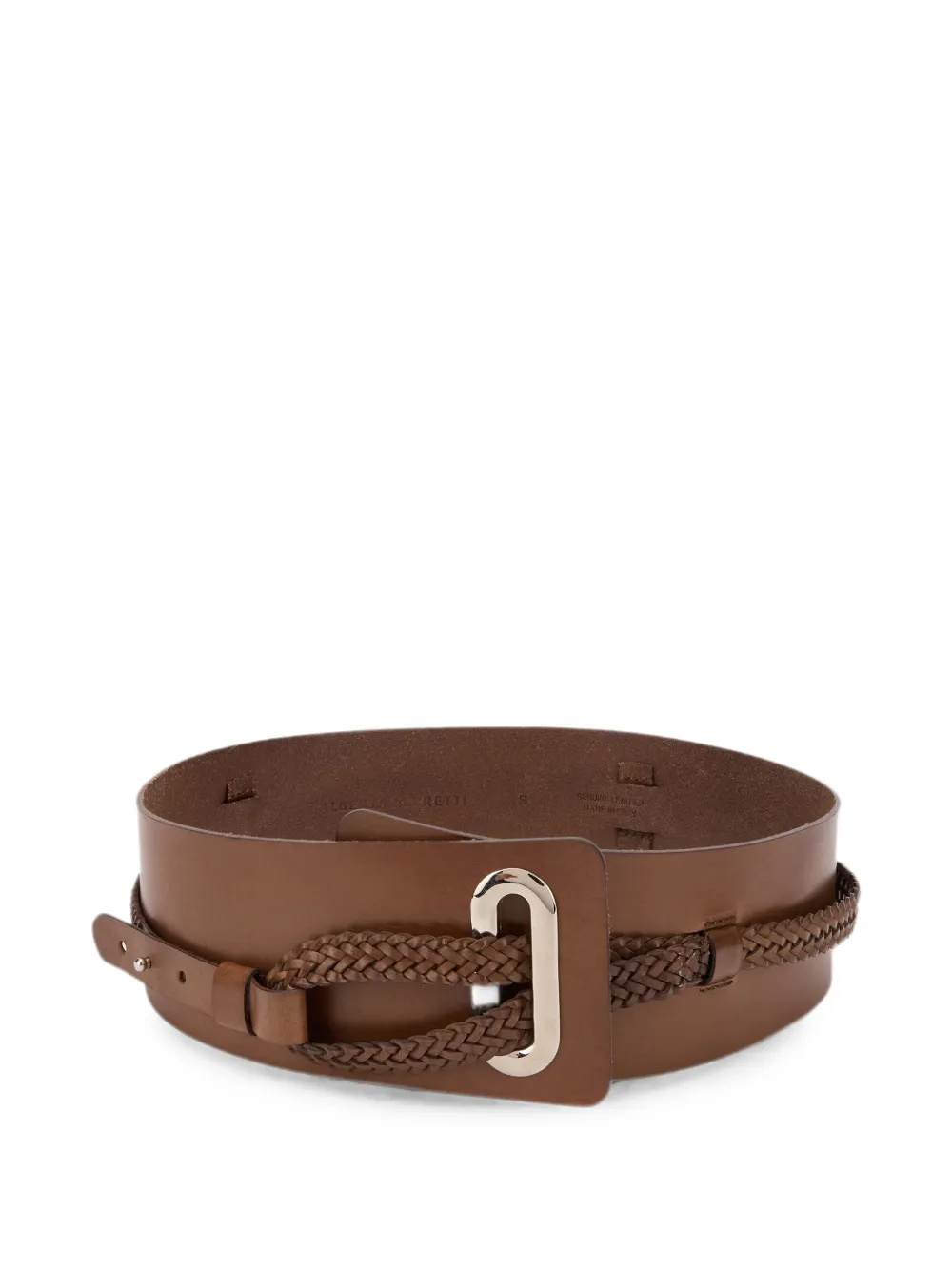 Alberta Ferretti braided-detail leather belt - Brown