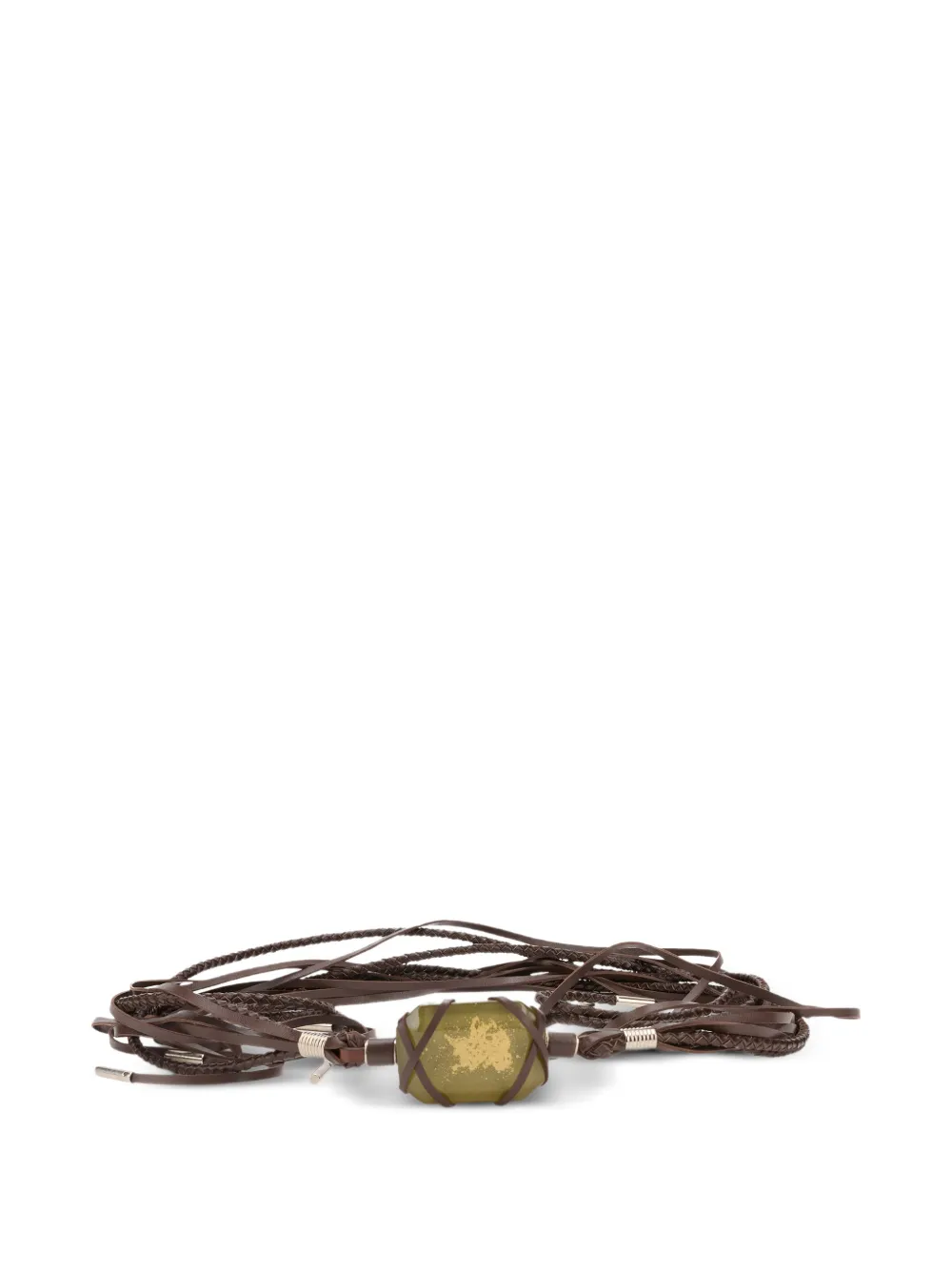 Alberta Ferretti fringe-detail braided leather belt - Marrone