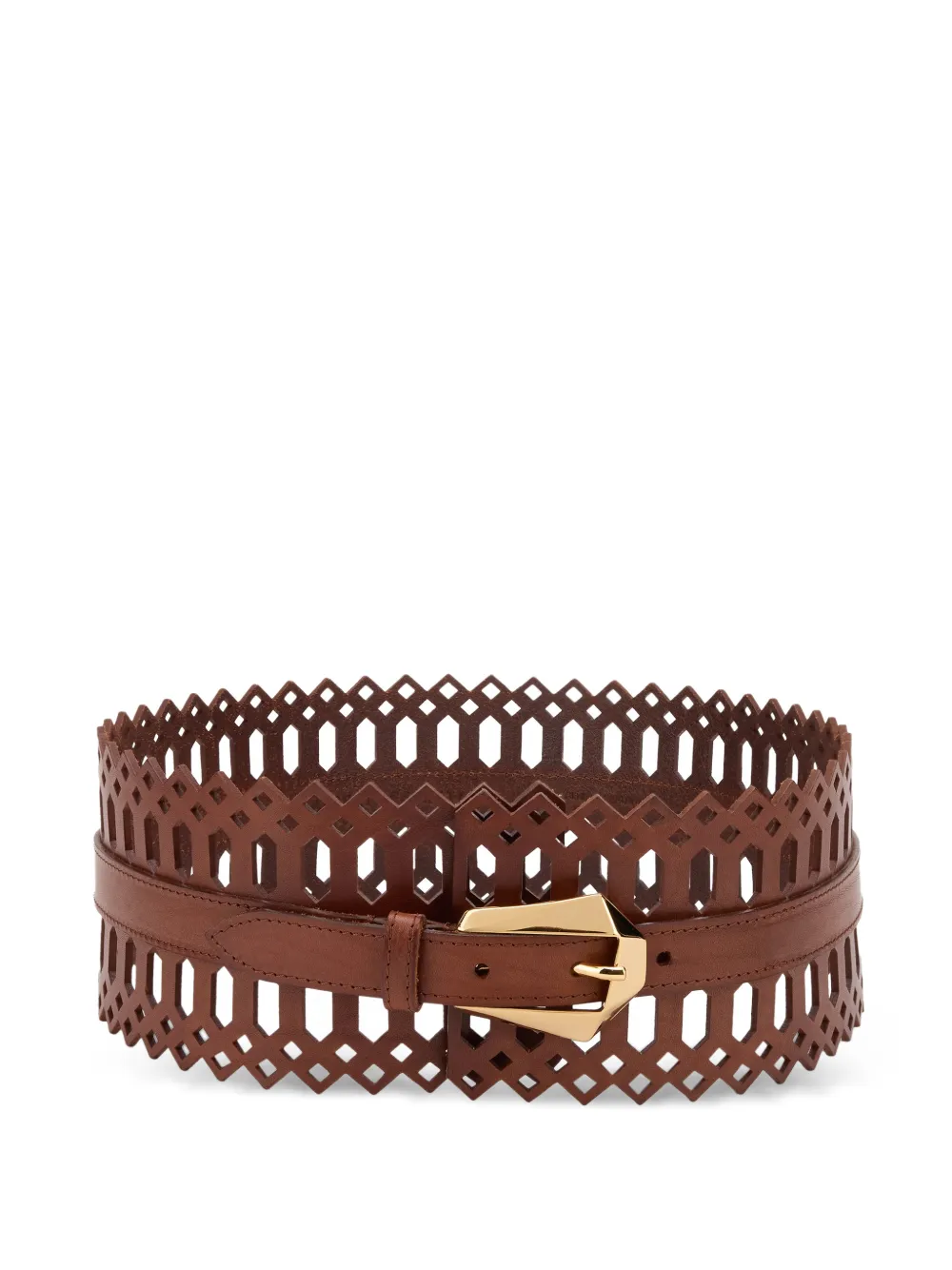 Alberta Ferretti perforated leather belt - Brown