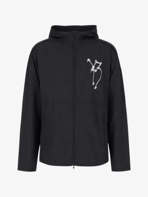 adidas graphic-print hooded jacket