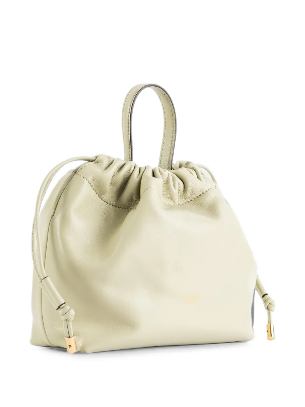 Chloé Kleine Icons nappa leren bucket-tas met trekkoord Groen