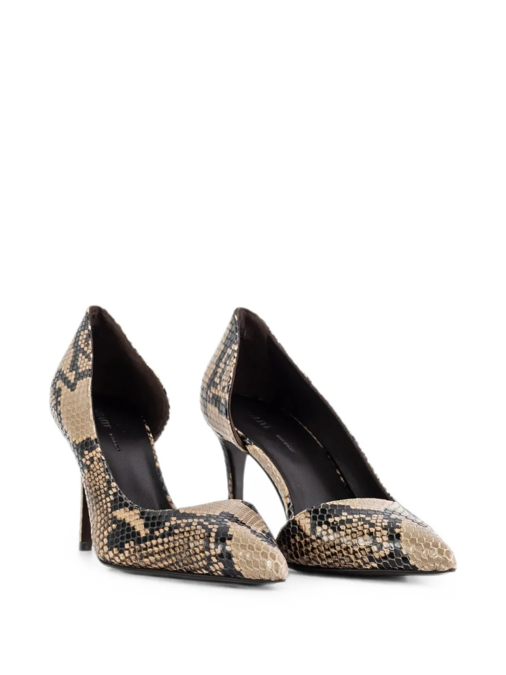 KHAITE Jett d'Orsay python-effect leather pumps Beige