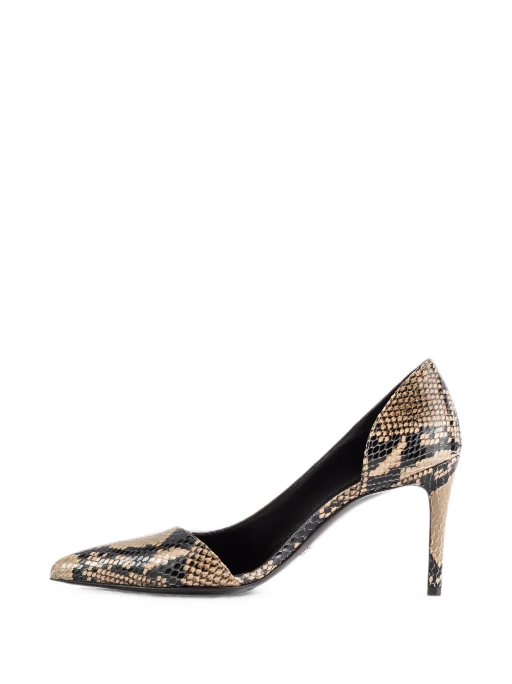 KHAITE Jett d'Orsay python-effect leather pumps Beige
