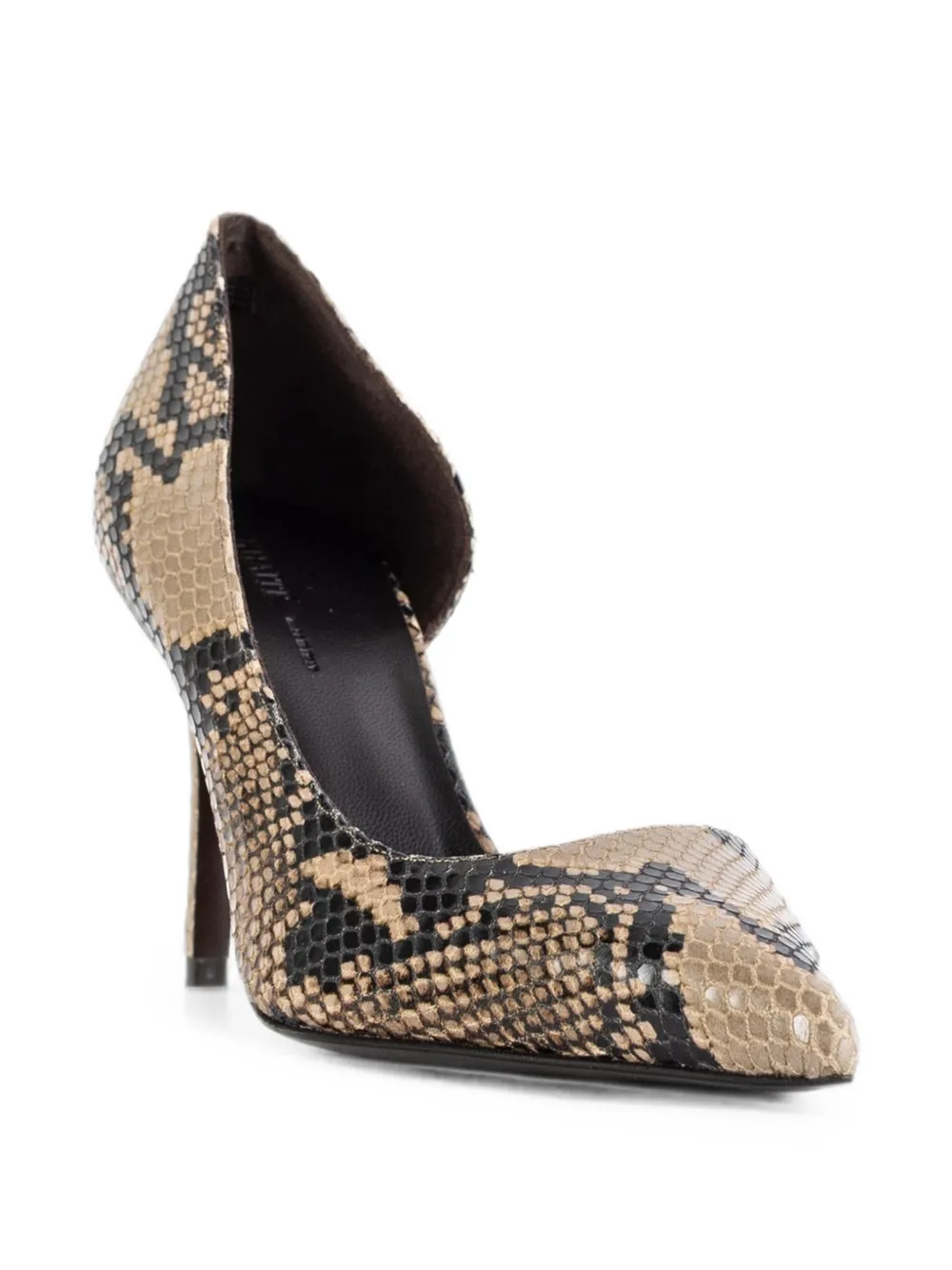 KHAITE Jett d'Orsay python-effect leather pumps Beige