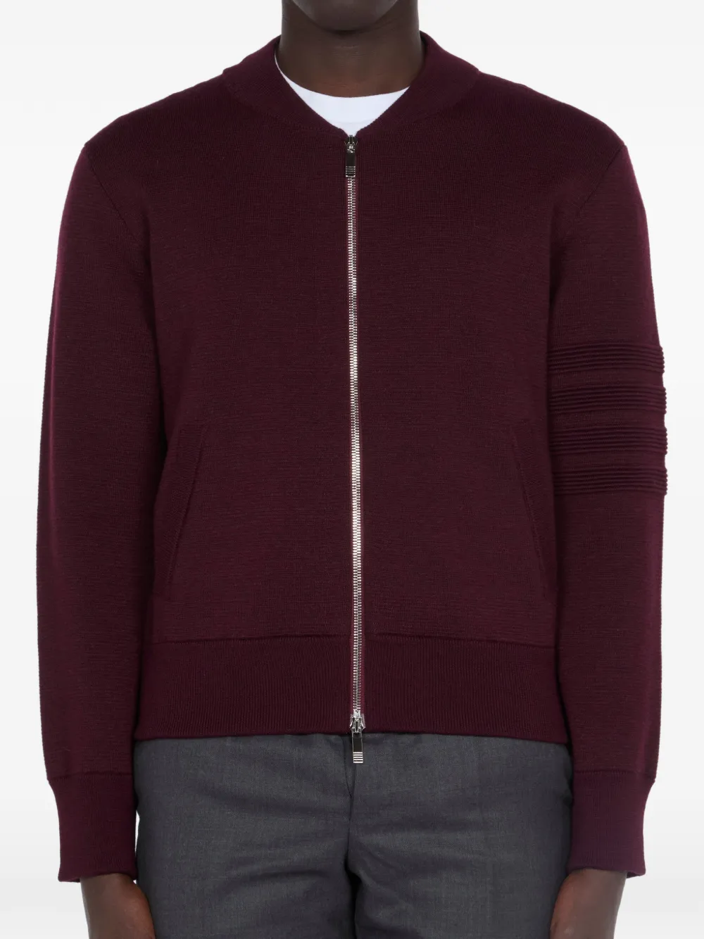 Thom Browne 4-Bar zip-up cardigan - Red