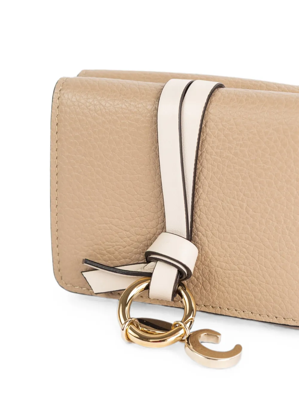 Chloé Kleine Alphabet leren portemonnee Beige
