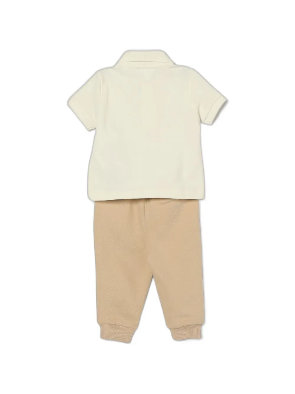 Lacoste Kids Poloshirt en trainingsbroek met logo-patch Wit