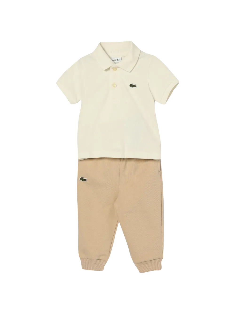 Lacoste Kids logo-patch polo shirt and track pants set - Bianco