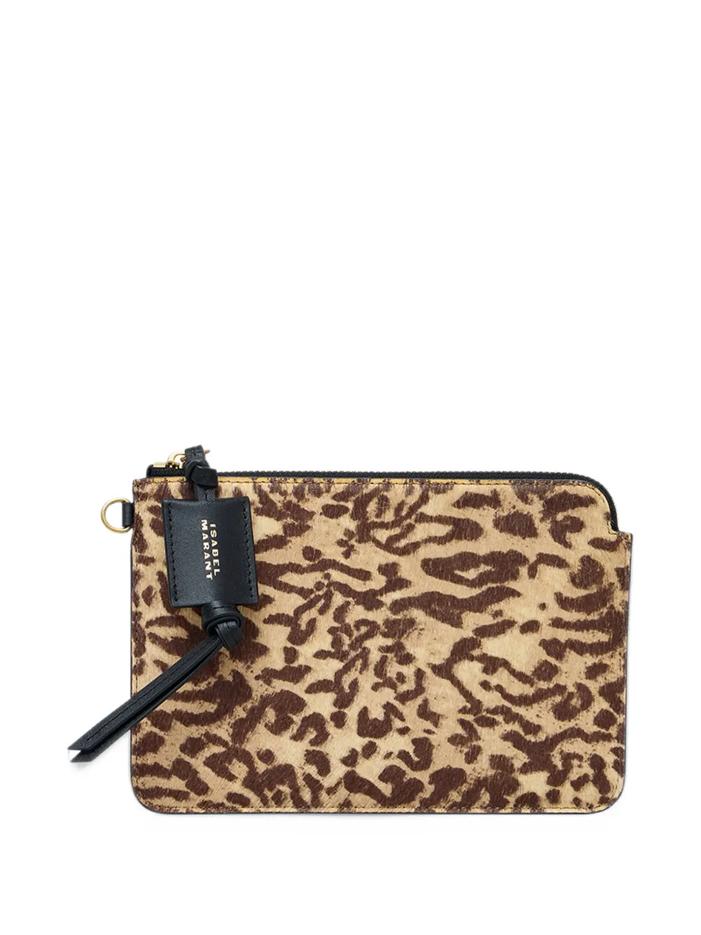 ISABEL MARANT Oskan Pony leather zip pouch - Toni neutri