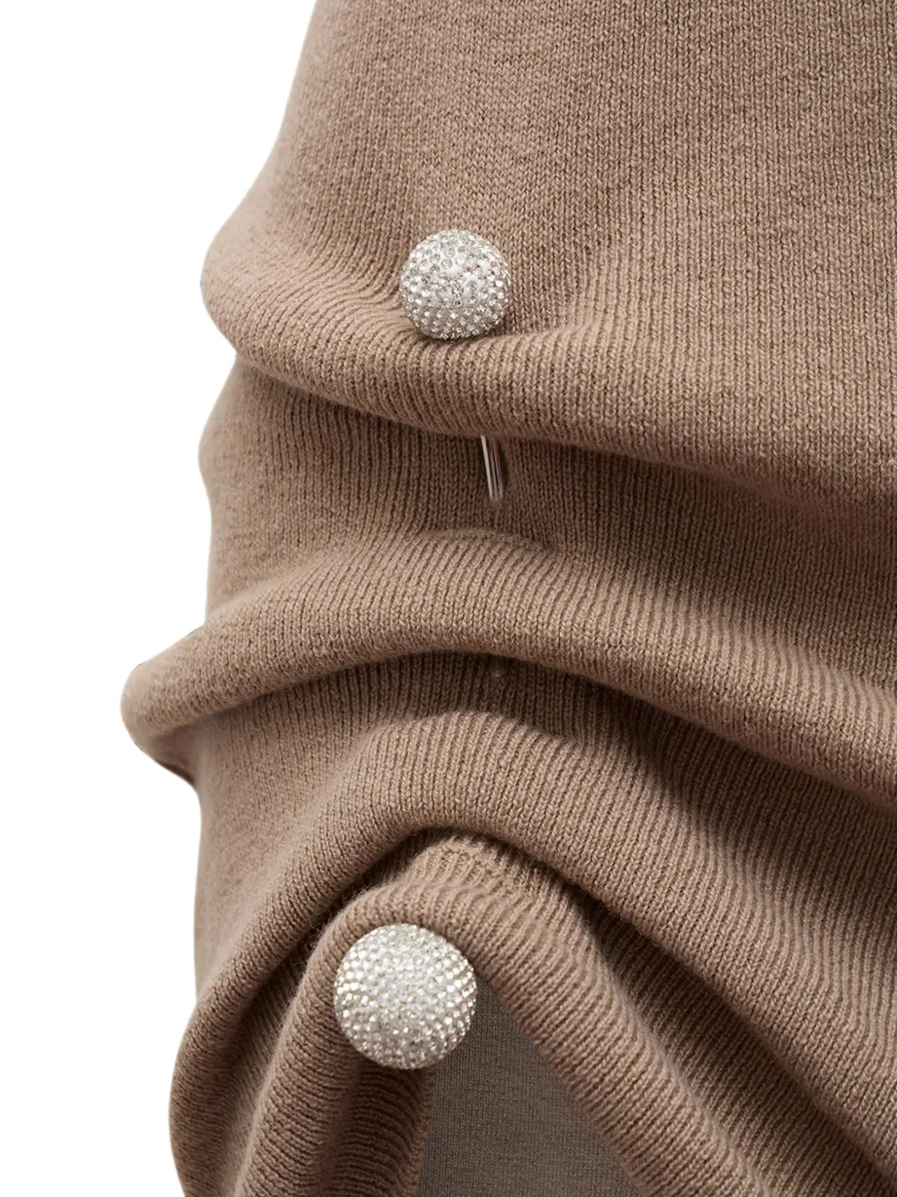 Giuseppe Di Morabito Gesmockte mini-rok verfraaid met kristallen Beige