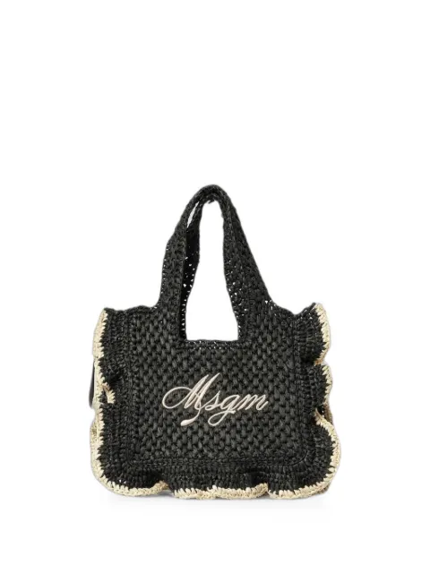 MSGM Kids ruffled crochet-knit shoulder bag