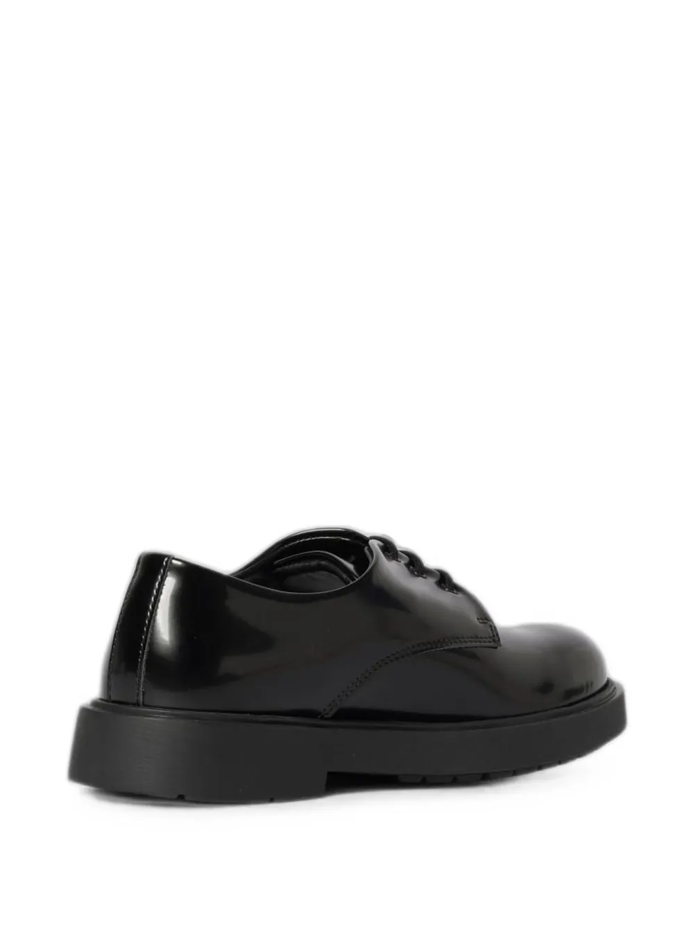 Emporio Armani Kids polished-finish Derby shoes Zwart