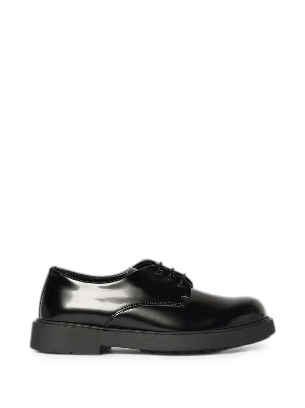 Emporio Armani Kids polished-finish Derby shoes - Nero