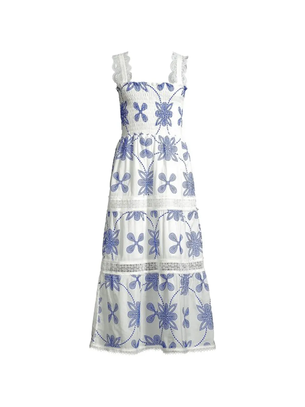Waimari Coco embroidered tiered maxi dress - Weiß