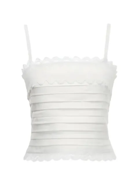 Waimari lace-trim pleated top
