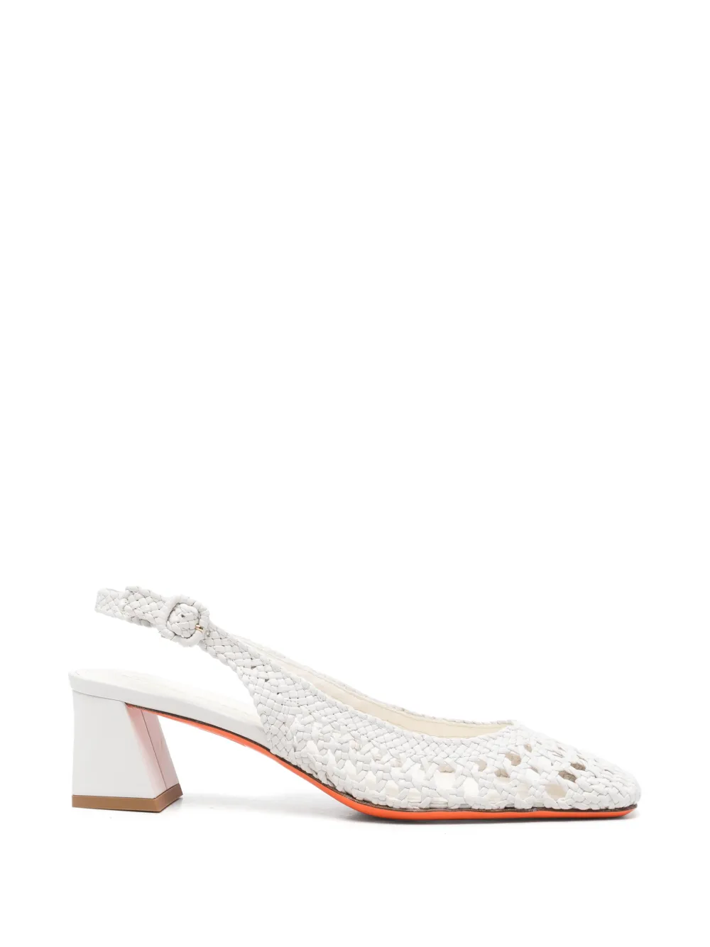 Santoni woven slingback pumps Wit