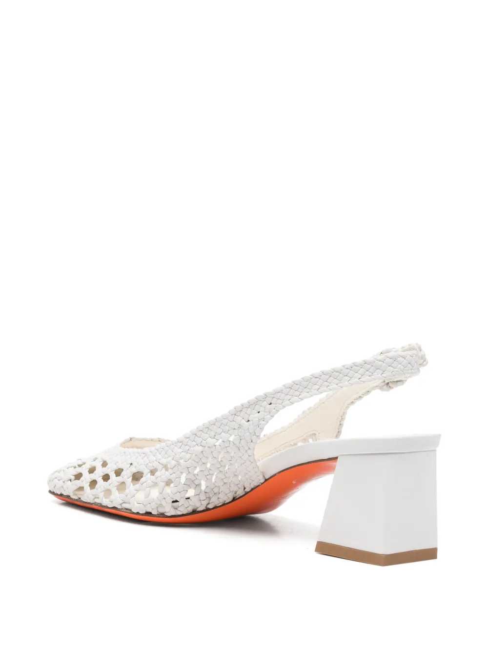 Santoni woven slingback pumps Wit