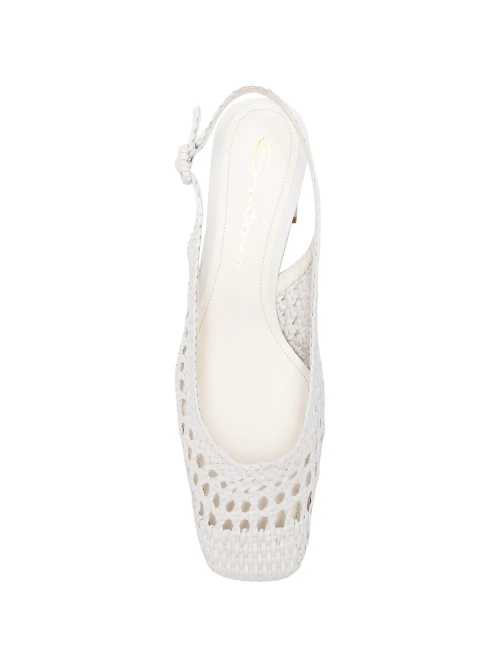 Santoni woven slingback pumps Wit