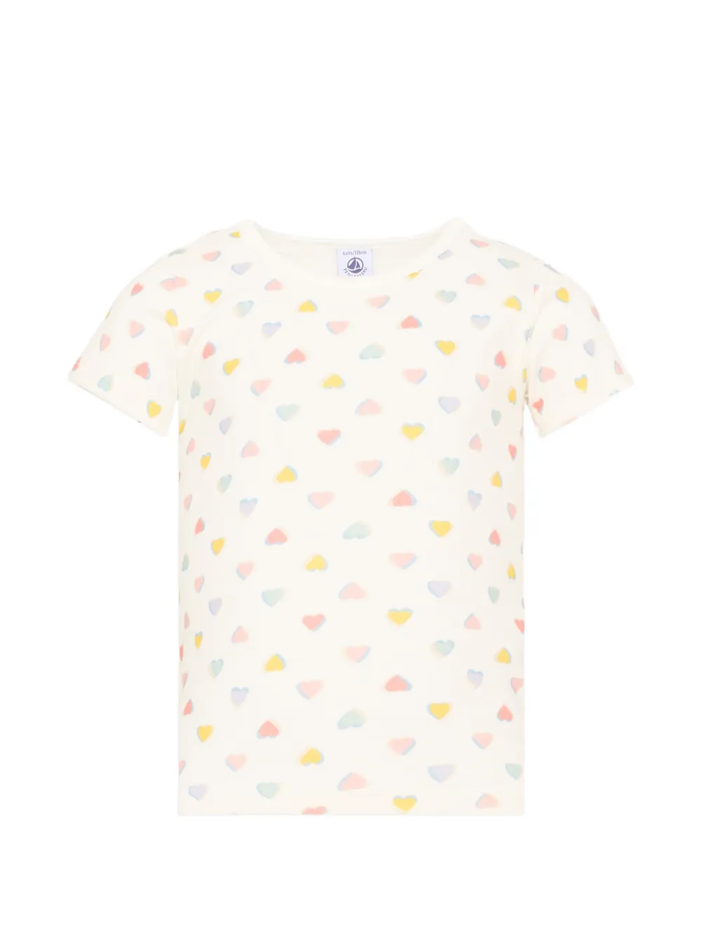 Petit Bateau Drie T-shirten met strikdetail en hartprint Groen